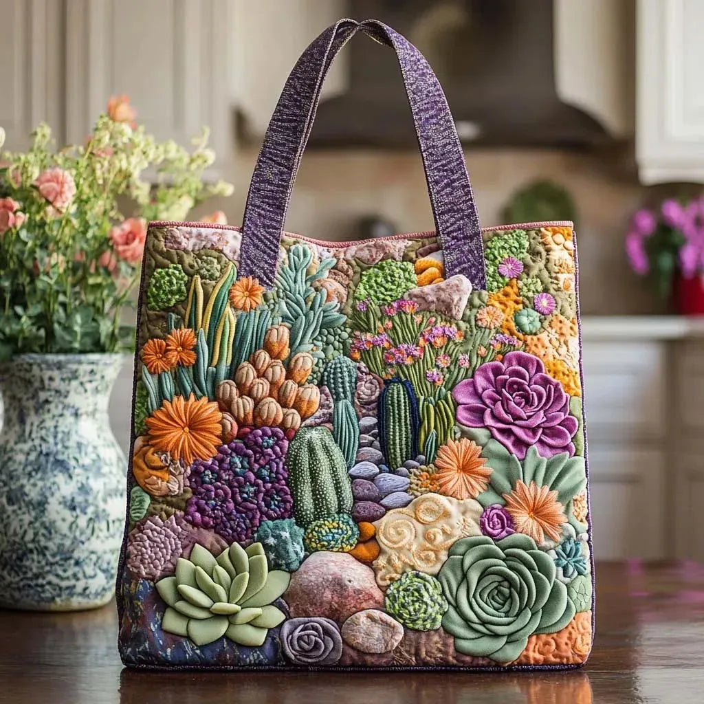 Artisan Succulent Garden Tote