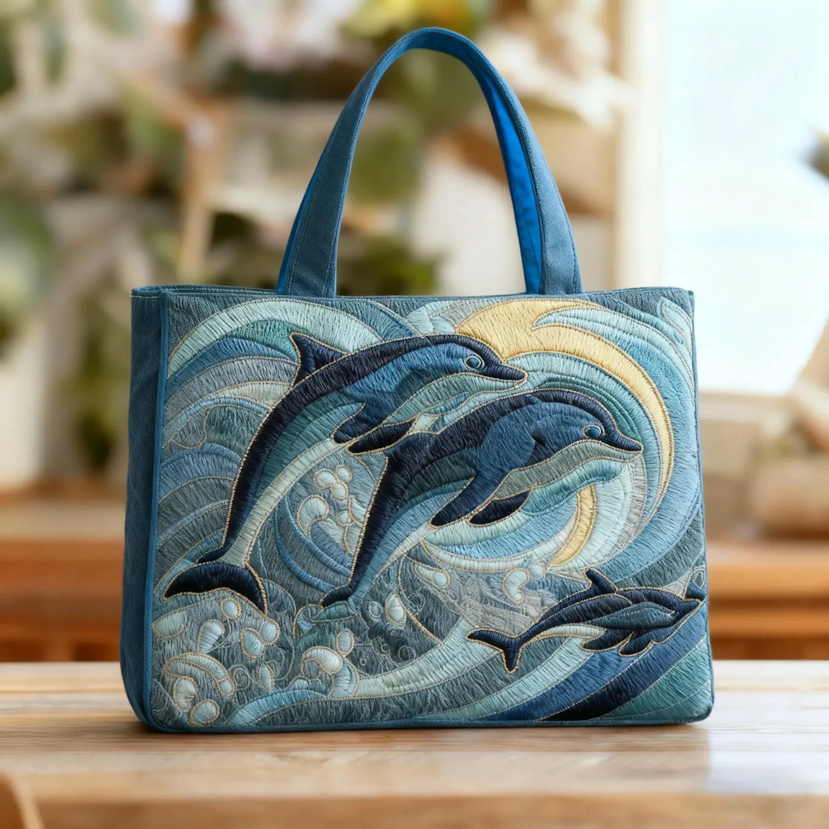 Artisan Dolphin Tote Bag Inspired by the Ocean