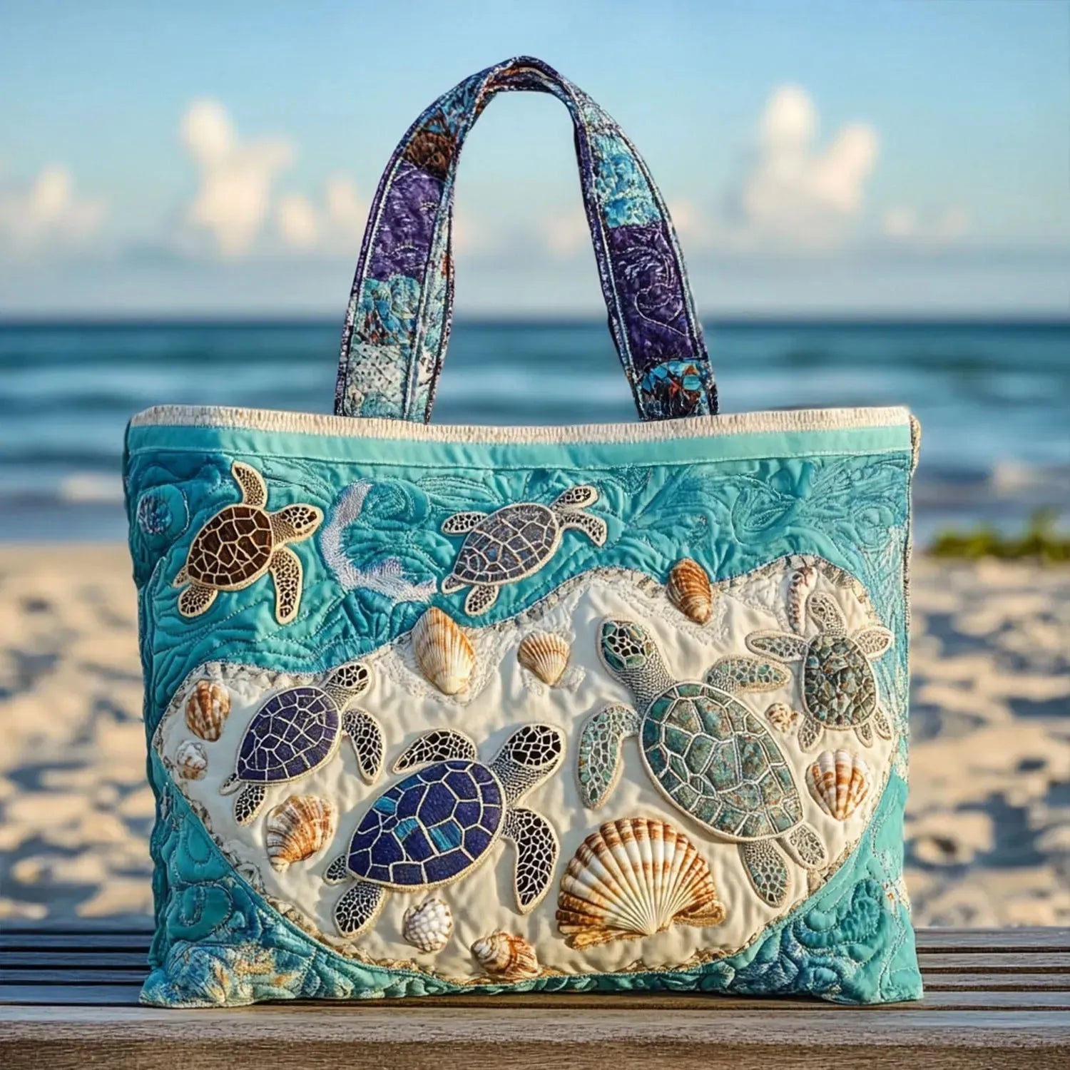 Artisan Turtle Embrace Tote Bag