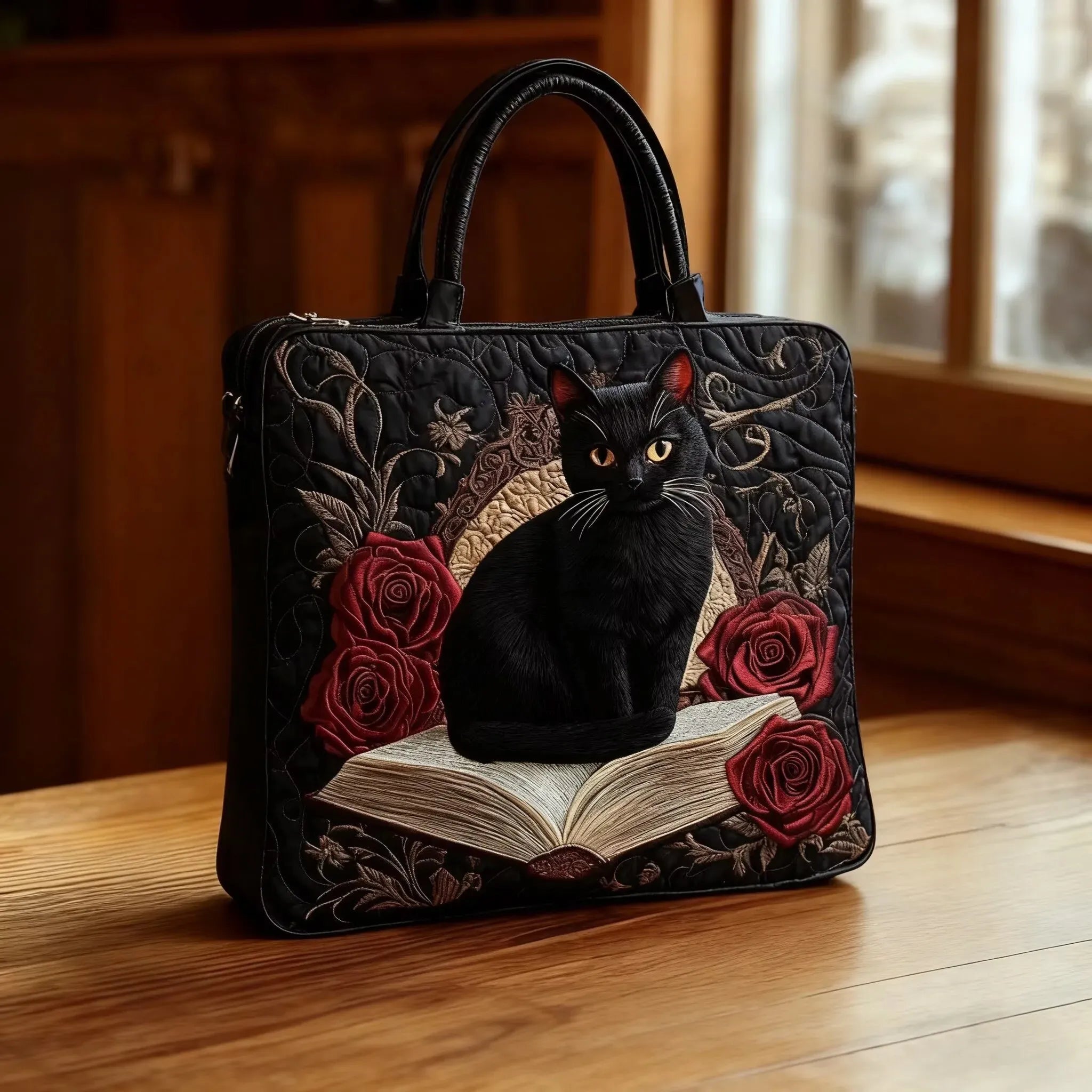 Quilted Tote with Dark Paws Design