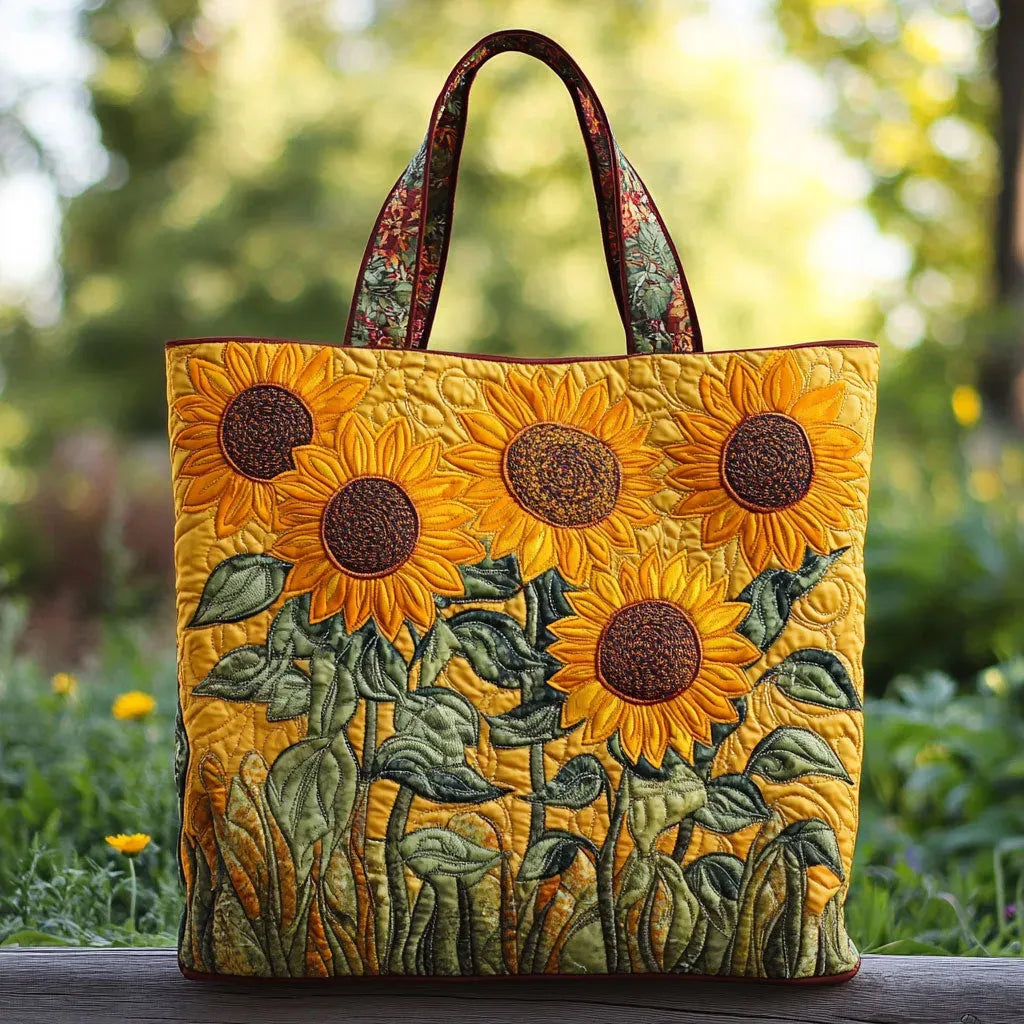 Timeless Sunflower Quilted Tote
