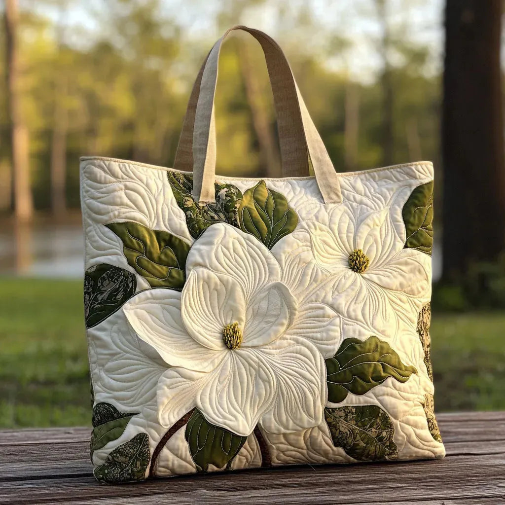Chic Floral Quilted Tote Bag