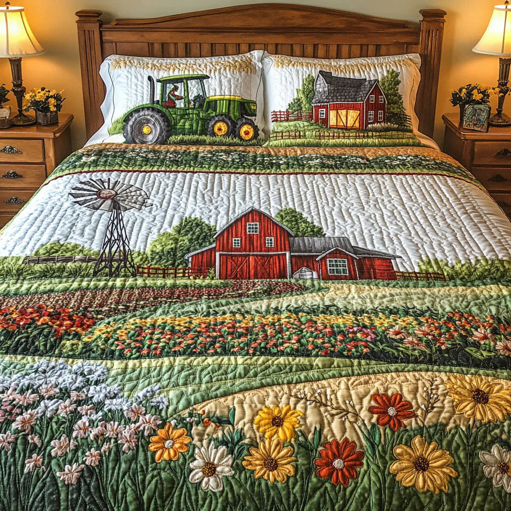 Happy Farm 3-Piece Quilted Bedding Set
