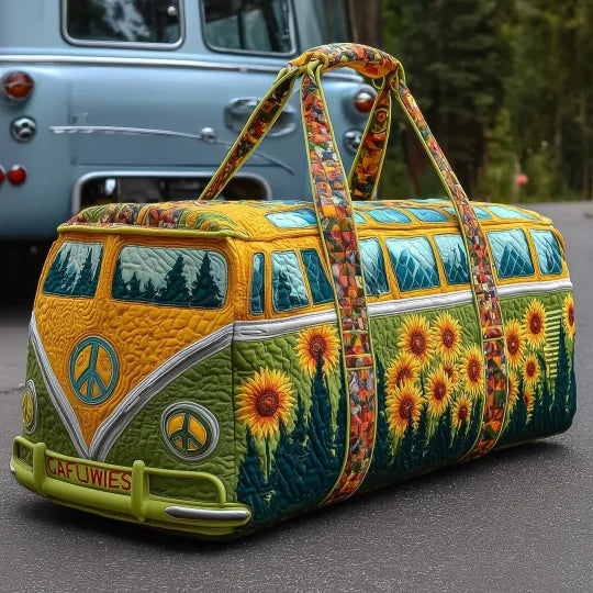 Bohemian Sunflower Quilted Travel Bag
