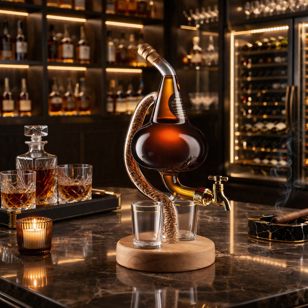 Whiskey Bottle - Alambique Edition with Wooden Base
