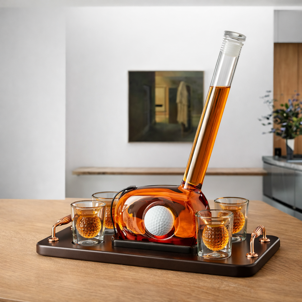 Whisky Bottle - Golf Club Set Edition with Glasses