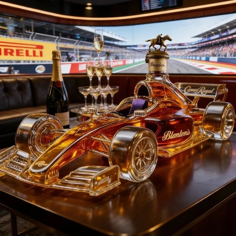 Yang-Interesting racing car shape high borosilicate glass bottle whiskey bottle decanter ornament decorative gift