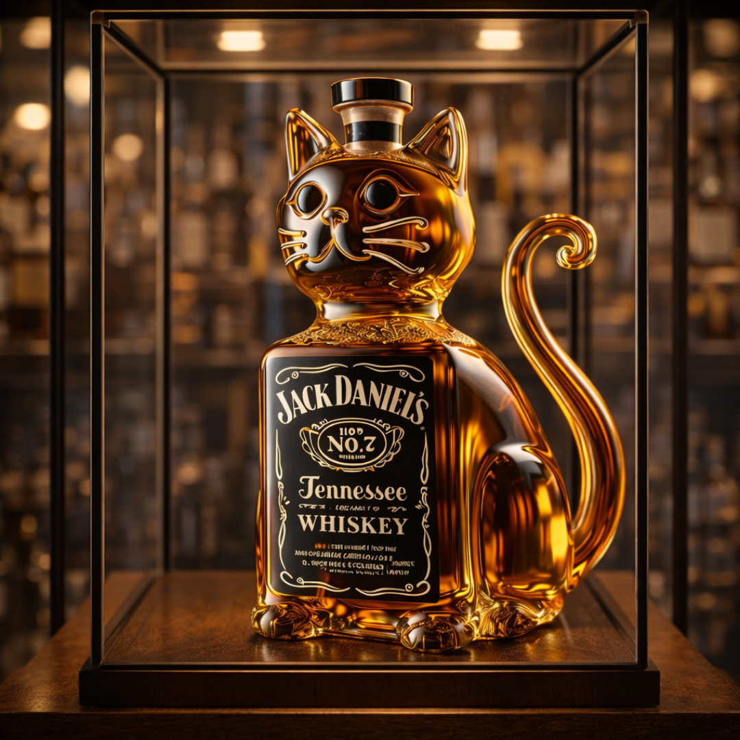 Jack Daniel's Whisky Bottle - Cat Edition