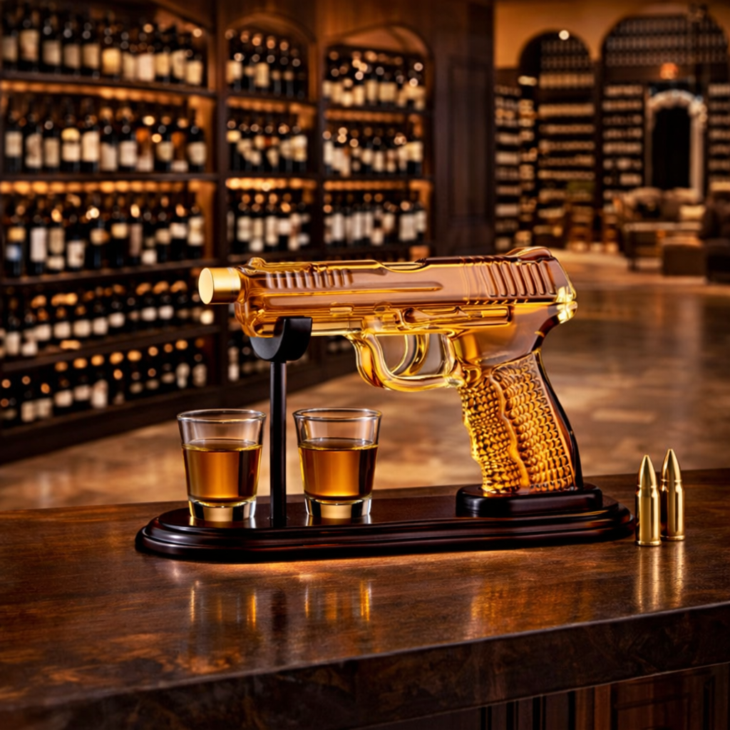 Whisky Bottle – Gun Set Edition with Glasses