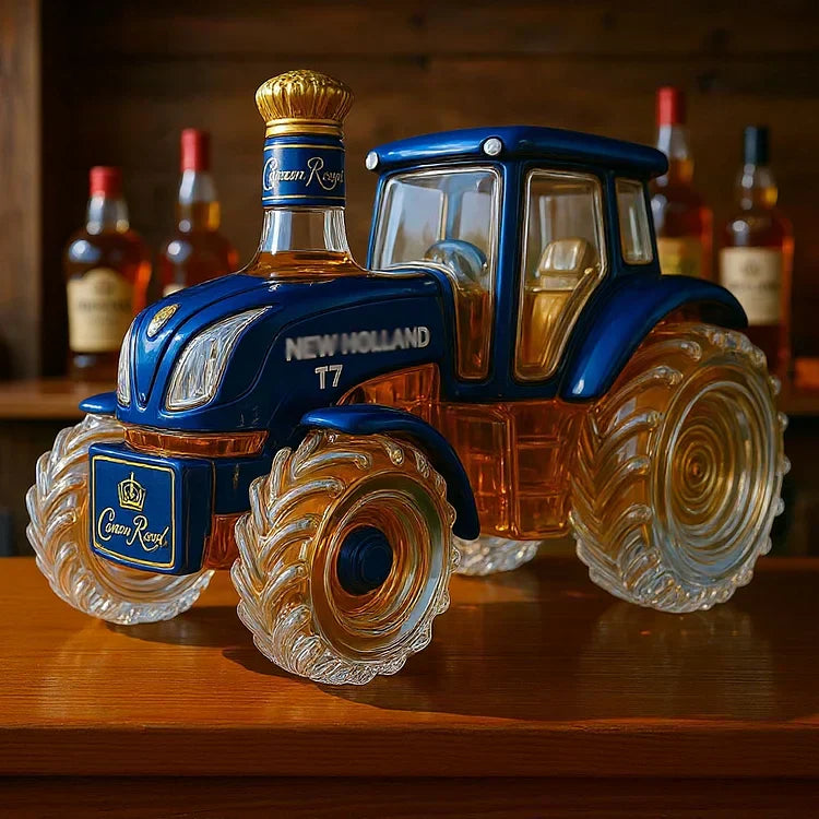 Classic House Whisky Shaped Like a New Holland T7 Tractor