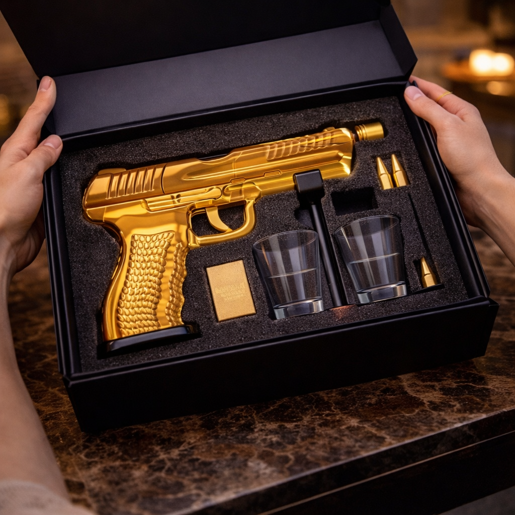 Whisky Bottle – Gun Set Edition with Glasses