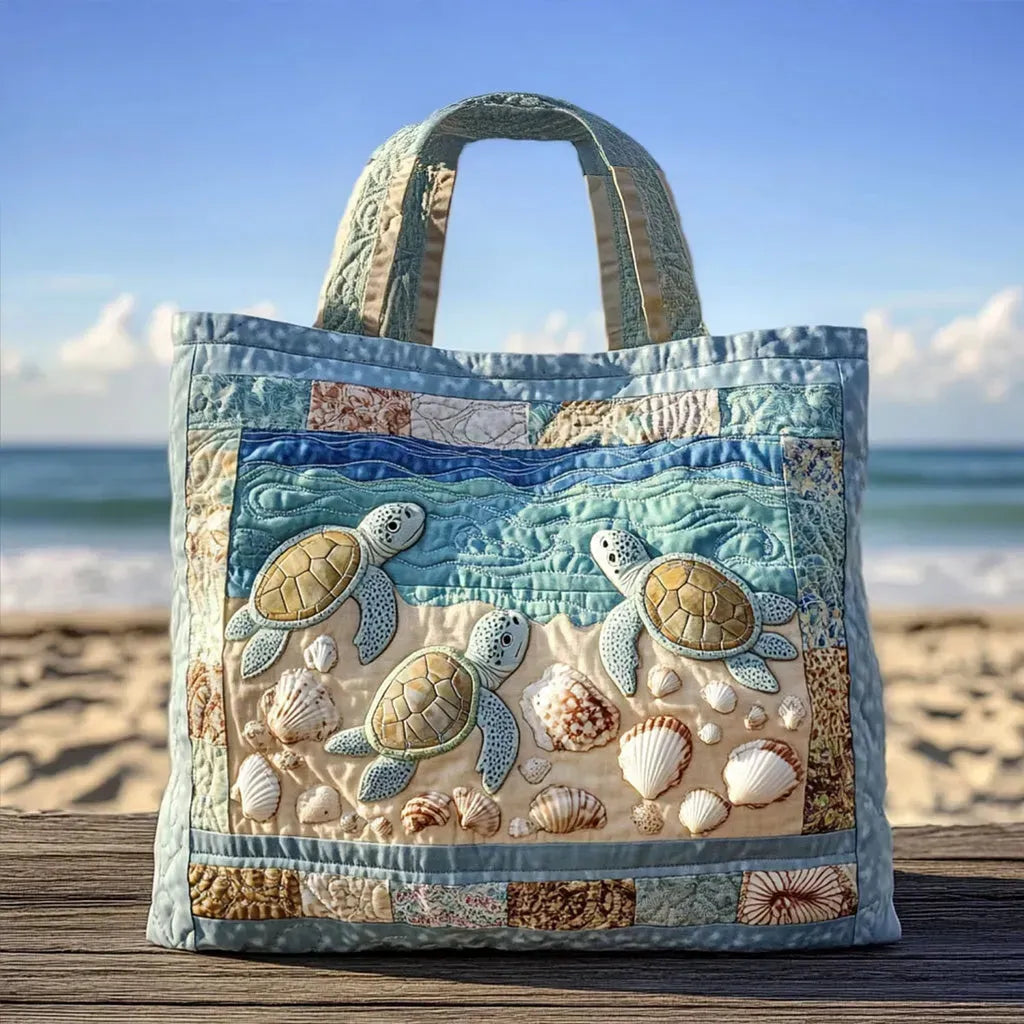 Quilted Turtle Tote Bag