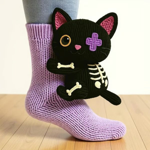 Georgia - Black Cat-Themed Socks