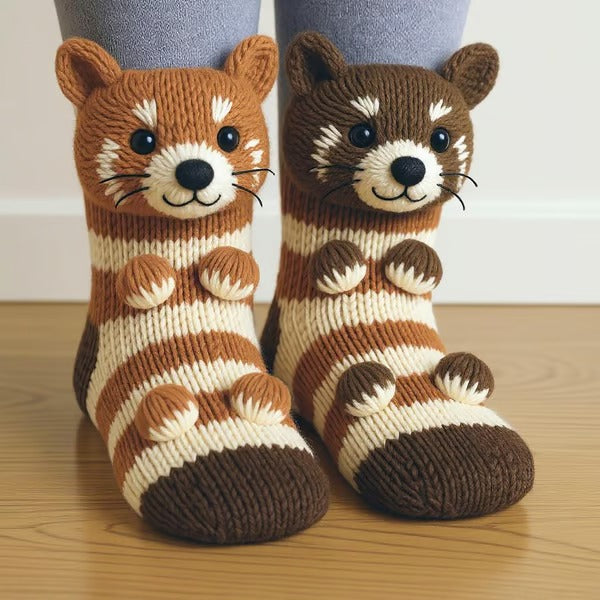 Rania - Cozy Raccoon Socks