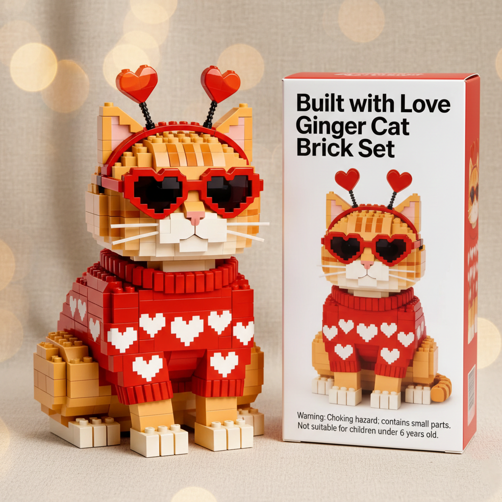 Love-Filled Block Set for Your Red Cat