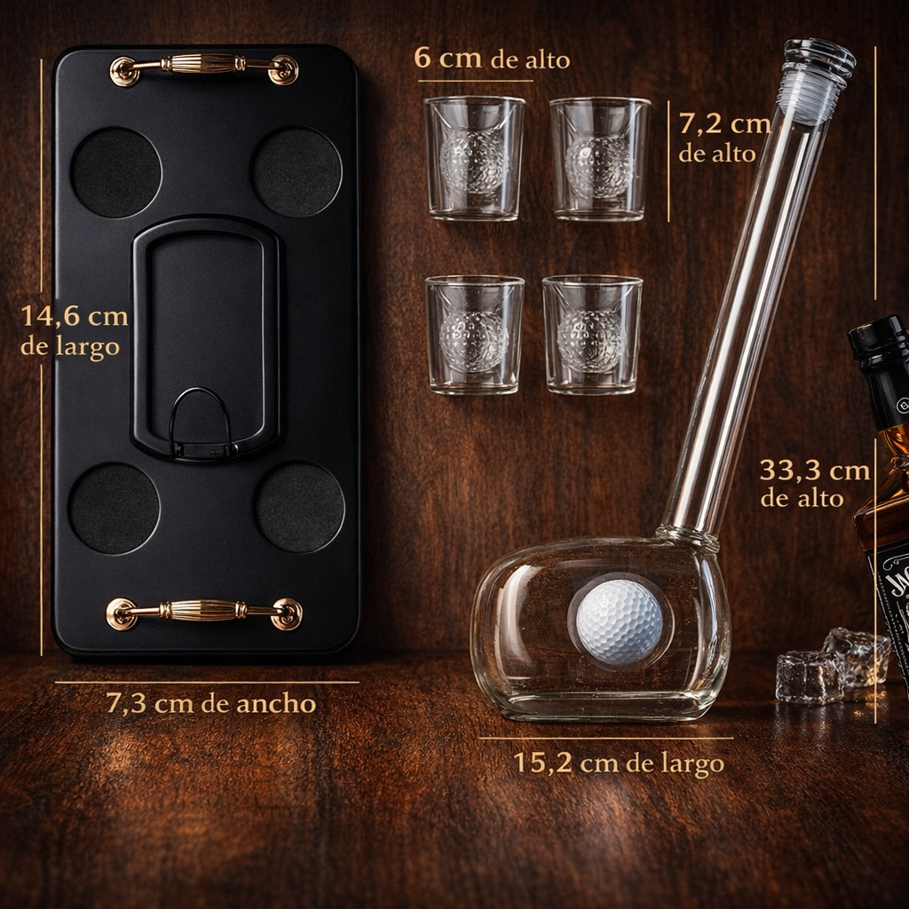 Whisky Bottle - Golf Club Set Edition with Glasses