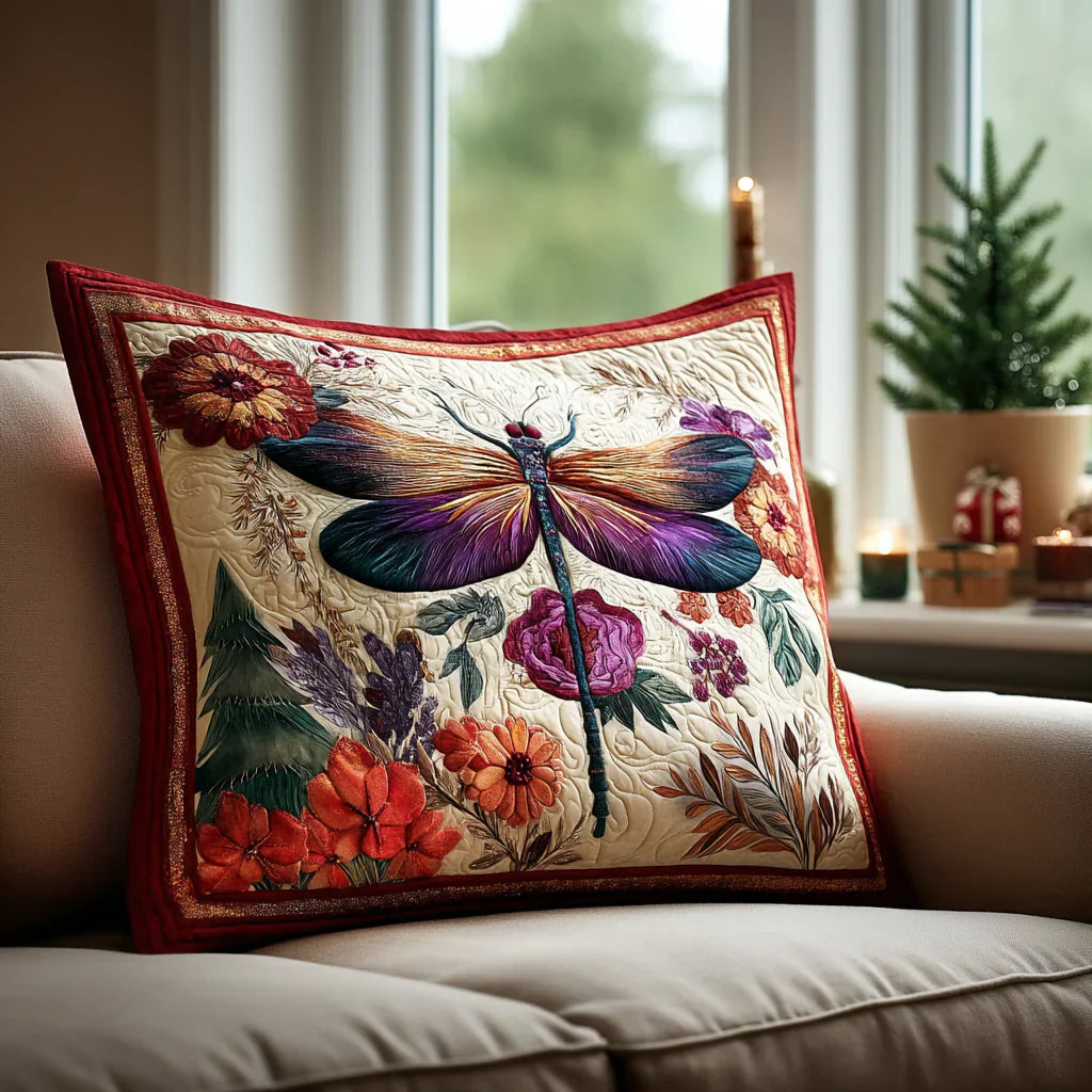 Magical Dragonfly Quilted Pillowcase