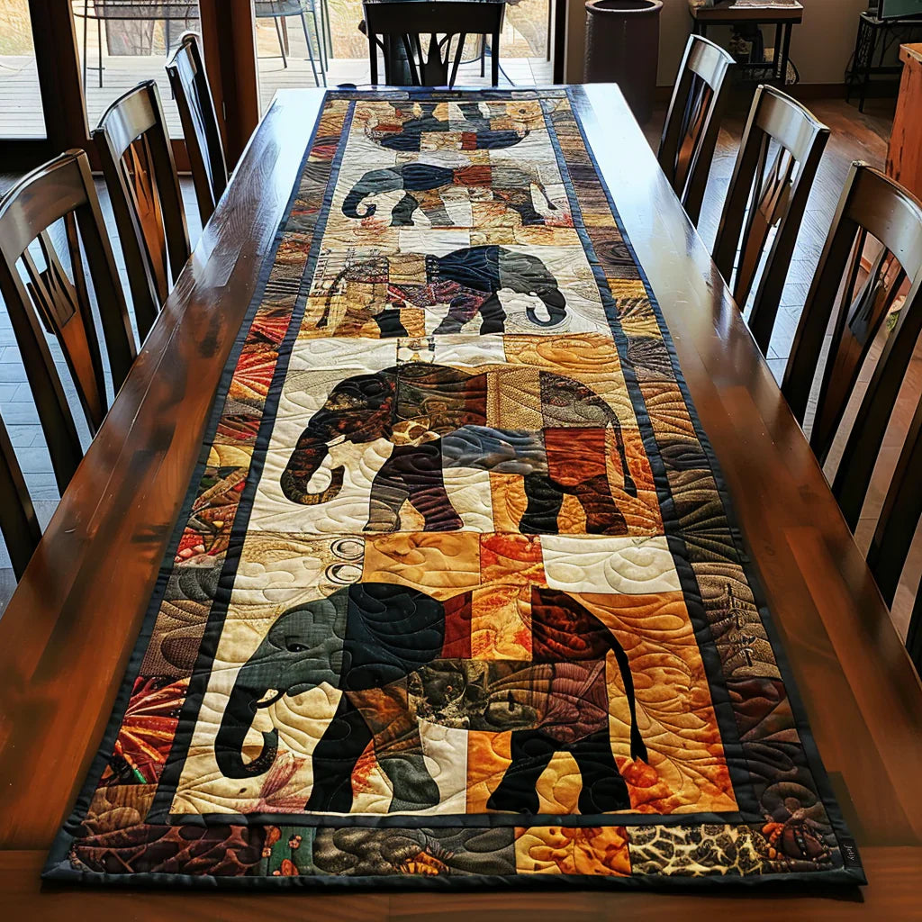 Royal Elephant Quilted Table Runner