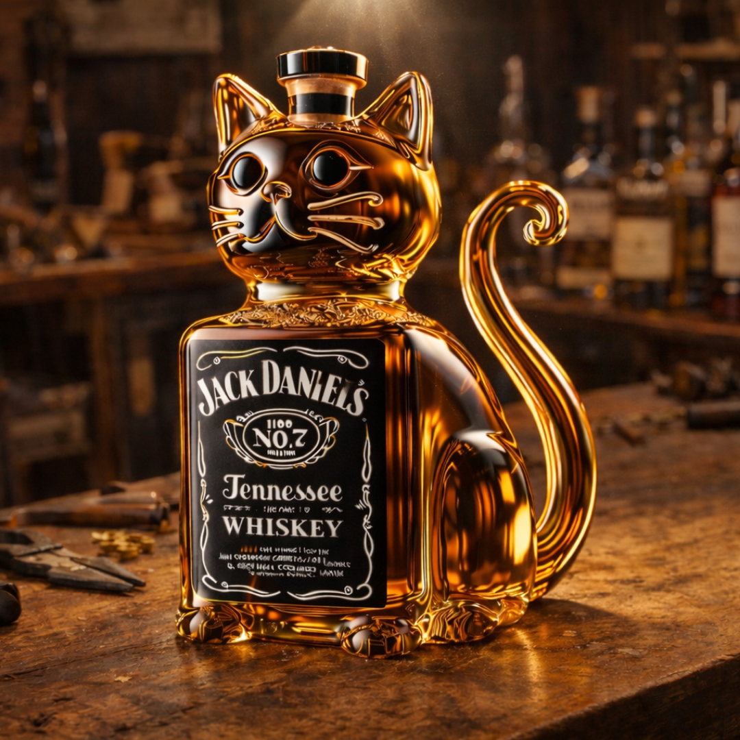 Jack Daniel's Whisky Bottle - Cat Edition
