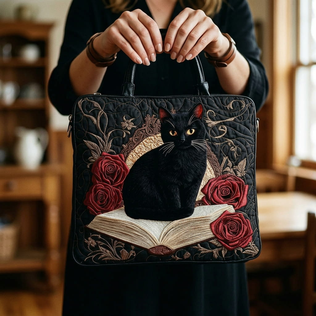 Quilted Tote with Dark Paws Design