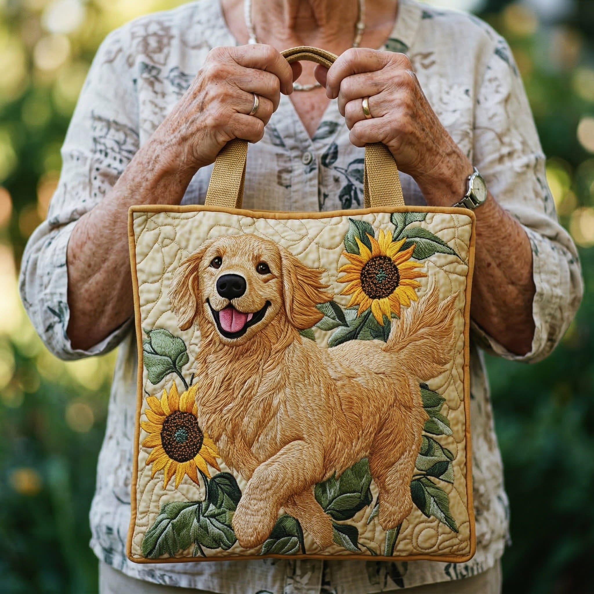 Luxurious Padded Gold Handbag