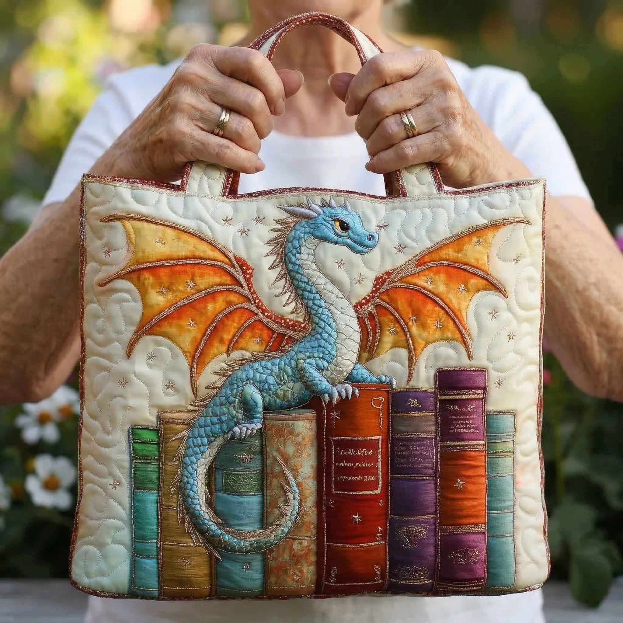 Emerald Guardian Padded Book Tote