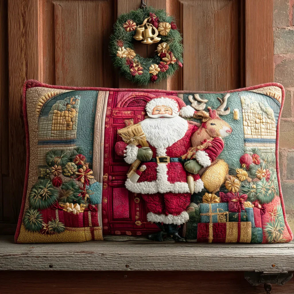 Santa Claus Quilted Pillowcase - A Cozy Embrace